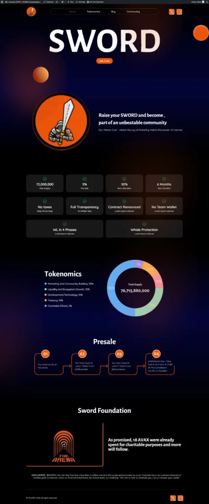 Sword Coin Website